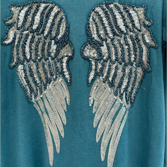 Unbranded Womens Wings In The Back Caftan Velvet Green Sz Medium to Large - Picture 10 of 11